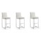 Manhattan Comfort Element 29 Faux Leather Bar Stool in Pearl White and Polished Chrome, PK3 3-BS010-PW - alternate 1